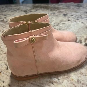 Janie and Jack Pink Suede Booties size 13